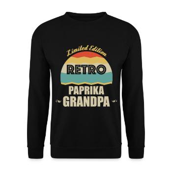 Retro Paprika Grandpa - Unisex Sweatshirt - black - Front - Alina (178cm) & Michal (187cm)