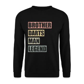 Darts Brother Man Legend - Unisex Sweatshirt - black - Front - Alina (178cm) & Michal (187cm)