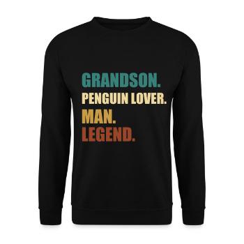 Légende du petit-fils pingouin - Sweat-shirt Unisexe - noir - Devant - Alina (178cm) & Michal (187cm)