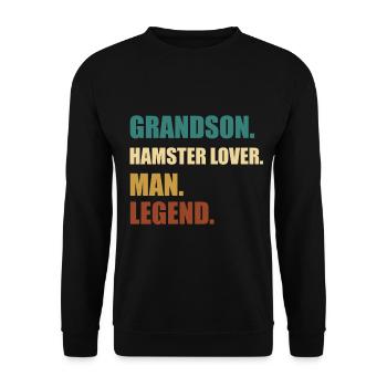 Hamster Grandson Legend - Unisex Sweatshirt - black - Front - Alina (178cm) & Michal (187cm)