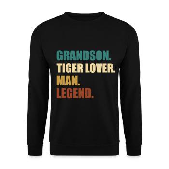 Tiger Grandchild Legend - Unisex Sweatshirt - black - Front - Alina (178cm) & Michal (187cm)