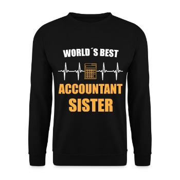 Accountant Sister Heartbeat - Unisex Sweatshirt - black - Front - Alina (178cm) & Michal (187cm)