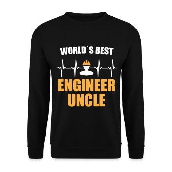 Engineer Uncle Heartbeat - Unisex Sweatshirt - black - Front - Alina (178cm) & Michal (187cm)