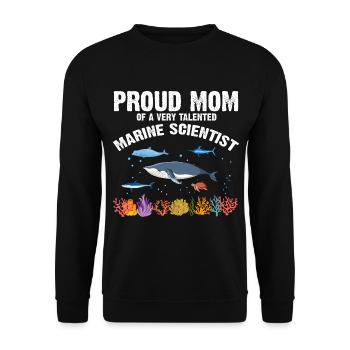 Fière Maman Biologiste Marine Biologie Marine Mer - Sweat-shirt Unisexe - noir - Devant - Alina (178cm) & Michal (187cm)