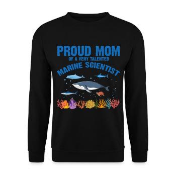 Proud Mom Marine Biologist Marine Biology Sea - Unisex Sweatshirt - black - Front - Alina (178cm) & Michal (187cm)