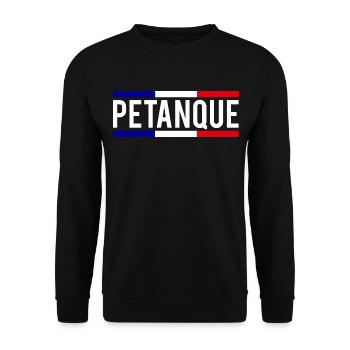 Pétanque Boule Boccia Frankreich Fahne Spieler - Unisex Pullover - Schwarz - Vorne - Alina (178cm) & Michal (187cm)