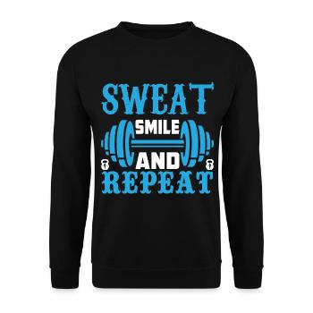Sweat Smile and Repeat - Unisex Sweatshirt - black - Front - Alina (178cm) & Michal (187cm)