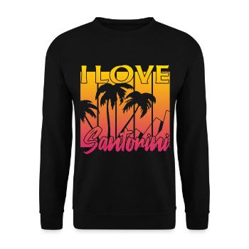 I love Santorini - Unisex Sweatshirt - black - Front - Alina (178cm) & Michal (187cm)