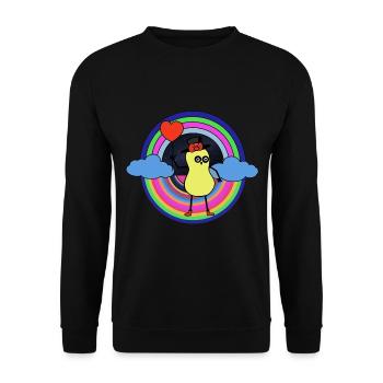 Peanut Dream Nut Kids Good Night Rainbow - Unisex Sweatshirt - black - Front - Alina (178cm) & Michal (187cm)