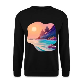 Sunrise Sea Island Holiday - Unisex Sweatshirt - black - Front - Alina (178cm) & Michal (187cm)