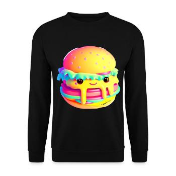 Colorful kawaii hamburger - Unisex Sweatshirt - black - Front - Alina (178cm) & Michal (187cm)