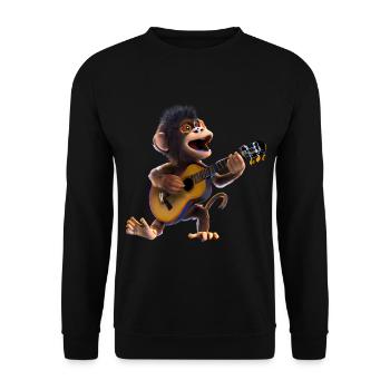 Monkey guitarist - Unisex Sweatshirt - black - Front - Alina (178cm) & Michal (187cm)