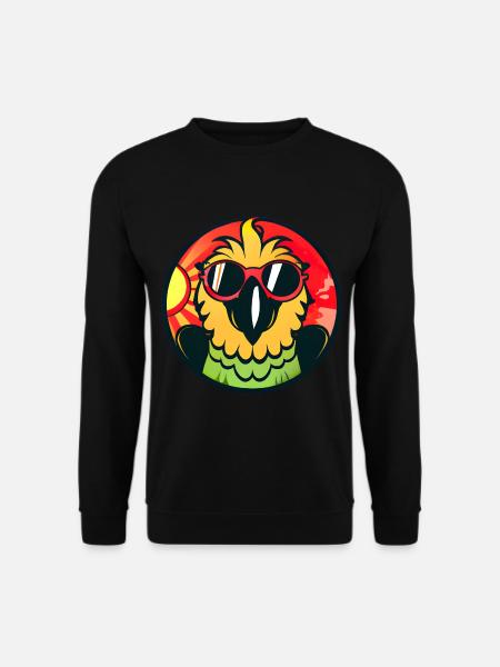 Cool parrot at sunset - Unisex Sweatshirt - black
