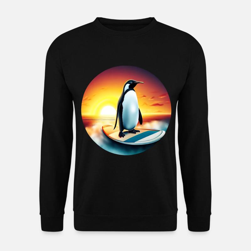 Penguin Surfer - Unisex Sweatshirt - black