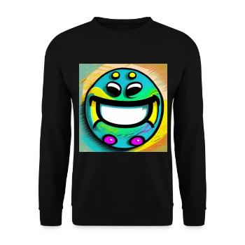 Dein Lächeln Ideal, verstecke es nicht mehr. - Unisex Pullover - Schwarz - Vorne - Alina (178cm) & Michal (187cm)