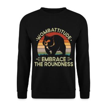 Wombattitude Wombat Australian Animals Owner - Unisex Sweatshirt - black - Front - Alina (178cm) & Michal (187cm)