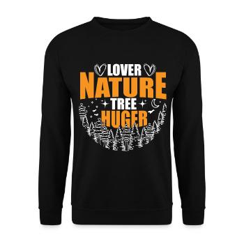Lover Nature Tree Hugger, love of nature, - Unisex Sweatshirt - black - Front - Alina (178cm) & Michal (187cm)