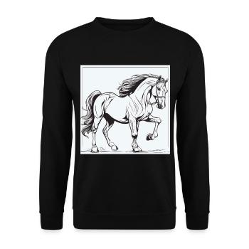 Horse, Horses, Pony, Stallion, Ross, Horse - Unisex Sweatshirt - black - Front - Alina (178cm) & Michal (187cm)