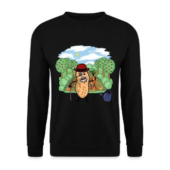 Garden Grandpa Peanut Vegetable Gardening Gardening - Unisex Sweatshirt - black - Front - Alina (178cm) & Michal (187cm)