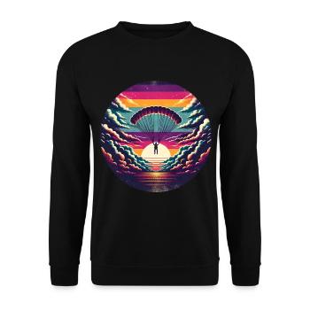 Fallschirmspringer Fallschirmspringen - Unisex Pullover - Schwarz - Vorne - Alina (178cm) & Michal (187cm)