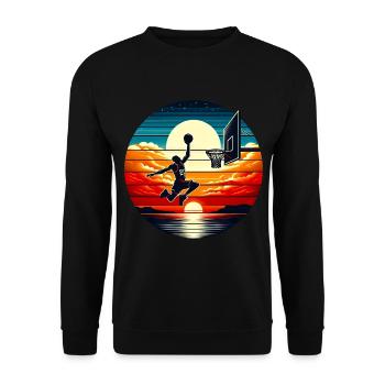Basketball Basketballer - Unisex Pullover - Schwarz - Vorne - Alina (178cm) & Michal (187cm)