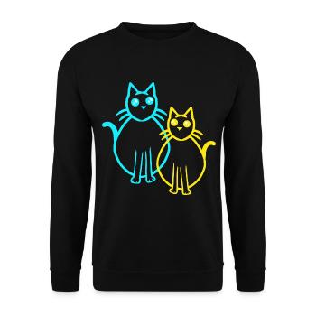 Chats Chat Chaton Chaton Rétro Vintage - Sweat-shirt Unisexe - noir - Devant - Alina (178cm) & Michal (187cm)