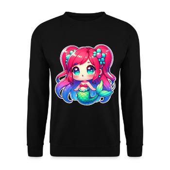 Meerjungfrau - Unisex Pullover - Schwarz - Vorne - Alina (178cm) & Michal (187cm)