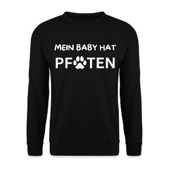 MEIN BABY HAT PFOTEN - Unisex Pullover - Schwarz - Vorne - Alina (178cm) & Michal (187cm)