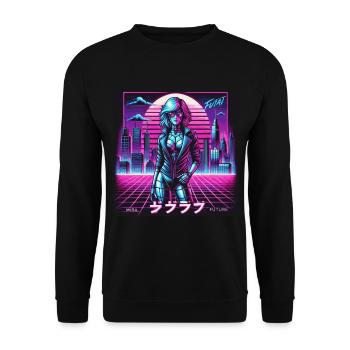 Cyber 03 - Unisex Pullover - Schwarz - Vorne - Alina (178cm) & Michal (187cm)
