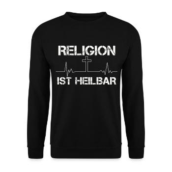 Religion ist heilbar - Unisex Pullover - Schwarz - Vorne - Alina (178cm) & Michal (187cm)