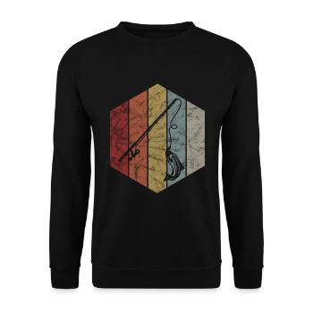 Fishing fishing gift angler fisherman fish retro - Unisex Sweatshirt - black - Front - Alina (178cm) & Michal (187cm)