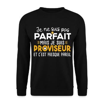 Proviseur Homme Cadeau Métier Ecole Collège Humour - Sweat-shirt Unisexe - noir - Devant - Alina (178cm) & Michal (187cm)