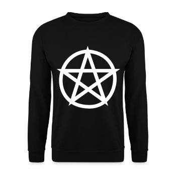 Pentagram Witch Halloween - Unisex Sweatshirt - black - Front - Alina (178cm) & Michal (187cm)