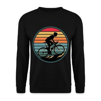 Retro Mountain Bike Bike Cyclist - Unisex Sweatshirt - black - Front - Alina (178cm) & Michal (187cm)