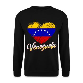 Venezuela Amour - Sweat-shirt Unisexe - noir - Devant - Alina (178cm) & Michal (187cm)