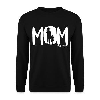 2023, Maman en devenir, annonce de grossesse - Sweat-shirt Unisexe - noir - Devant - Alina (178cm) & Michal (187cm)