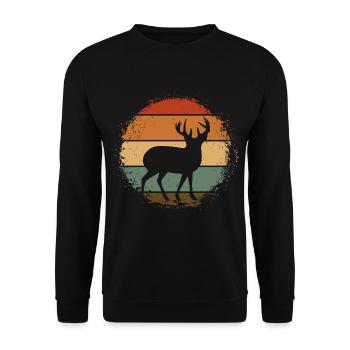 Cerf - Sweat-shirt Unisexe - noir - Devant - Alina (178cm) & Michal (187cm)