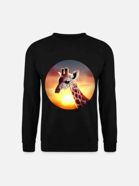 Young giraffe in sunset - Unisex Sweatshirt - black