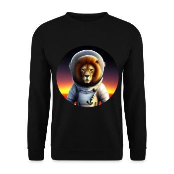 Lion astronaute au coucher du soleil - Sweat-shirt Unisexe - noir - Devant - Alina (178cm) & Michal (187cm)