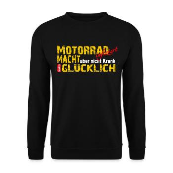 Motorrad Biker Motorradfahren Motorradclub Boxer - Unisex Pullover - Schwarz - Vorne - Alina (178cm) & Michal (187cm)