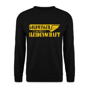 Motorrad Biker Goldwing Goldwinger Leidenschaft - Unisex Pullover - Schwarz - Vorne - Alina (178cm) & Michal (187cm)
