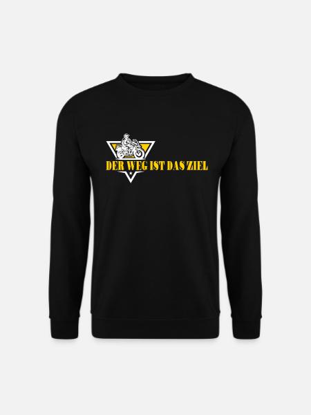 Motorrad Biker Boxer Abenteuer - Der Weg ist Ziel - Unisex Pullover - Schwarz