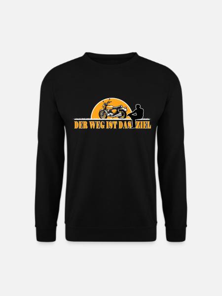 Classic Motorrad Abenteuer - Der Weg ist das Ziel - Unisex Pullover - Schwarz