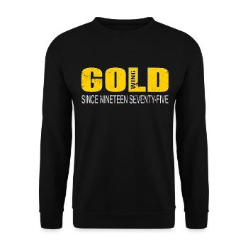 Motorcycle Biker Goldwing Gold Wing 1975 - Unisex Sweatshirt - black - Front - Alina (178cm) & Michal (187cm)