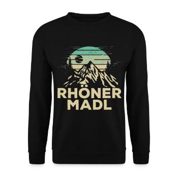 Rhöner Madl - Region Rhön Gebirge - Unisex Pullover - Schwarz - Vorne - Alina (178cm) & Michal (187cm)