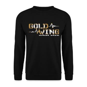Motorrad Biker Spruch Goldwing GL1800 was sonst - Unisex Pullover - Schwarz - Vorne - Alina (178cm) & Michal (187cm)