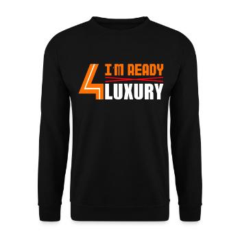 eauto emobilität Elektroauto Spruch auto 4 Luxury - Unisex Pullover - Schwarz - Vorne - Alina (178cm) & Michal (187cm)