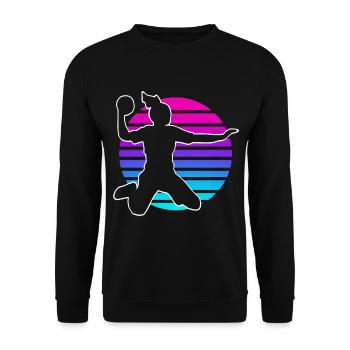 Handball Handballerin - Unisex Pullover - Schwarz - Vorne - Alina (178cm) & Michal (187cm)