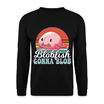 Blobfish Geht Zu Blob Blobfishes Besitzer Lover - Unisex Pullover - Schwarz - Vorne - Alina (178cm) & Michal (187cm)