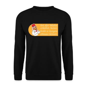 lustiger Spruch Hahn Gockel Hühner Züchter - Unisex Pullover - Schwarz - Vorne - Alina (178cm) & Michal (187cm)